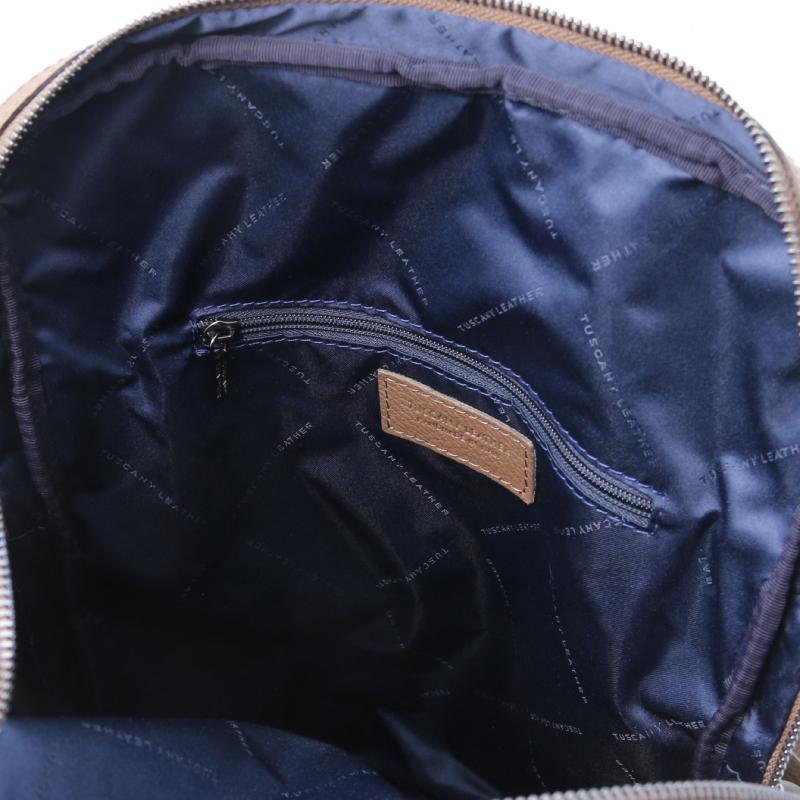 Ανδρική τσάντα πλάτης δερμάτινη - TL142136 - Σταχτί σκούρο - Εσωτερικό2
