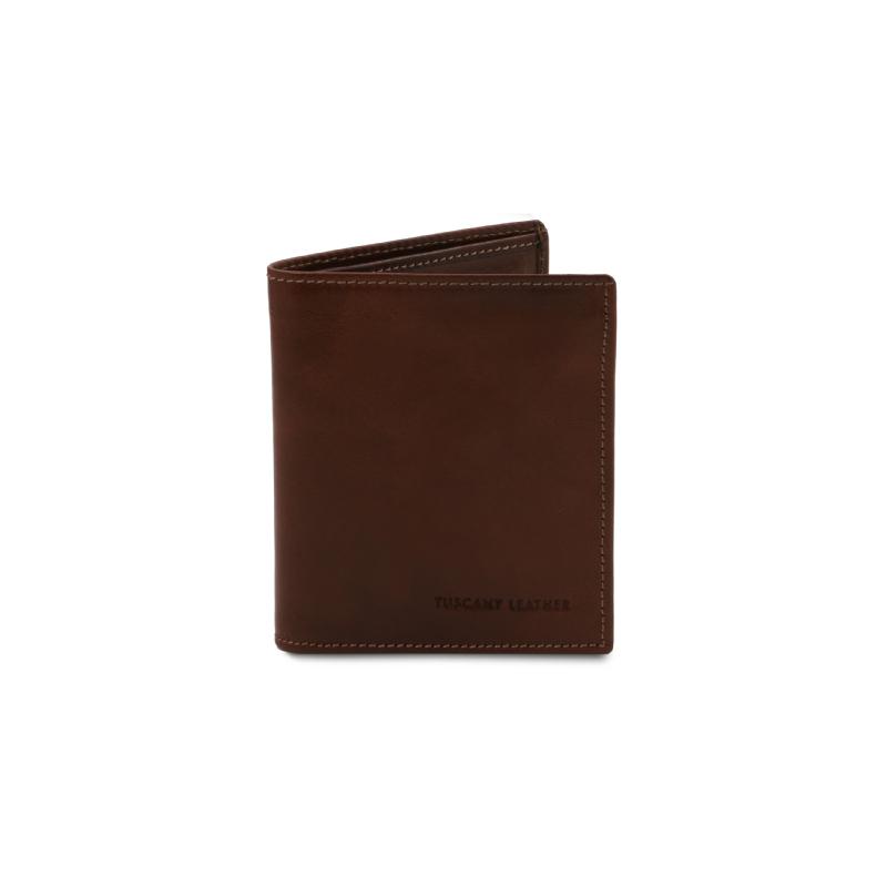 Ανδρικό πορτοφόλι δερμάτινο -TL142064 - Καφε σκούρο