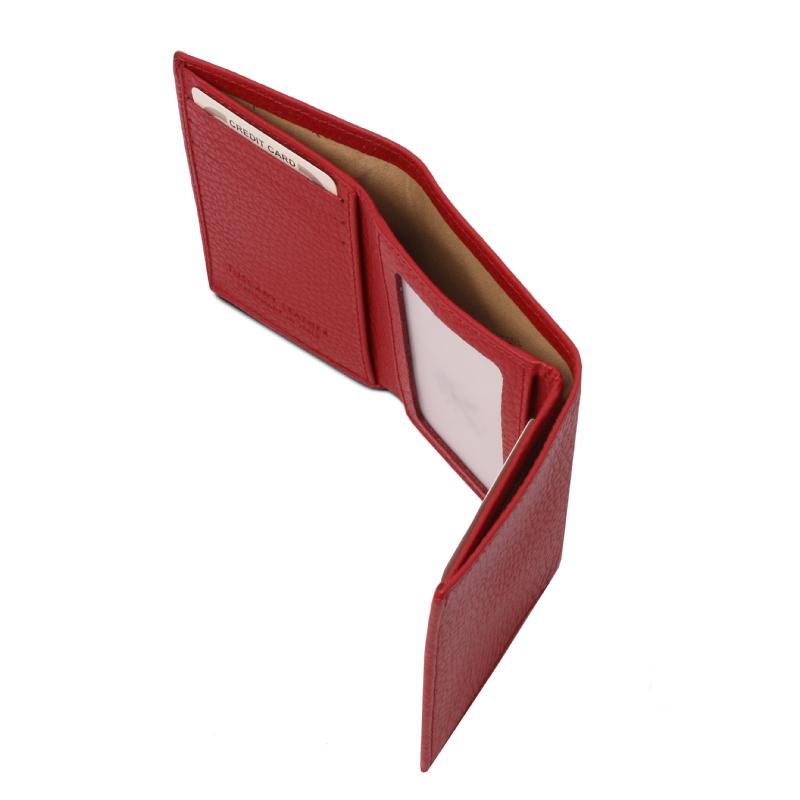 Ανδρικό πορτοφόλι δερμάτινο -TL142086 - Κόκκινο lipstick - Εσωτερικό2