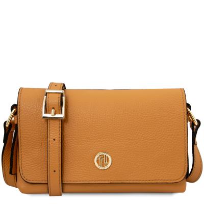 Γυναικείο Τσαντάκι Ώμου Δερμάτινο Biscuit TL142582 - Βερικοκί