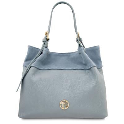 Γυναικεία Τσάντα Ώμου Δερμάτινη DiadevTL142587 - Μπλε ανοιχτό