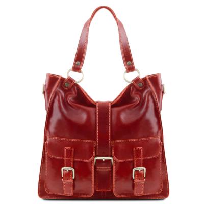 Γυναικεία  Τσάντα Ώμου Δερμάτινη - Melissa - TL140928 - Κόκκινο