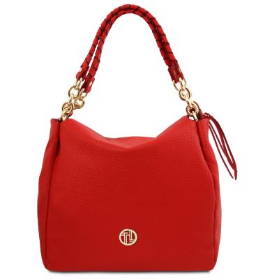 Γυναικεία Τσάντα Ώμου Δερμάτινη Amy - TL142385 - Κόκκινο