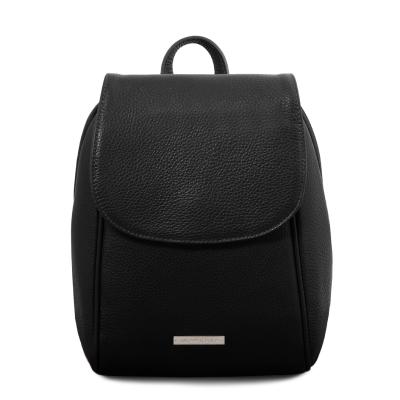 Γυναικεία τσάντα πλάτης δερμάτινη TL141905 - Μαύρο