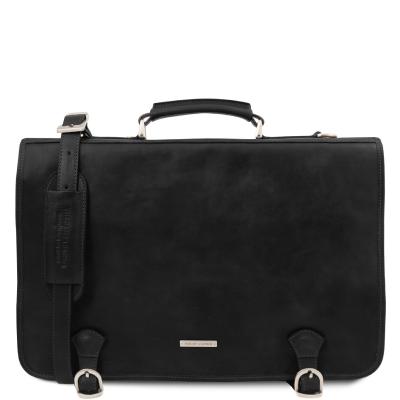Τσάντα laptop δερμάτινη Ancona - TL142073 - Μαύρο